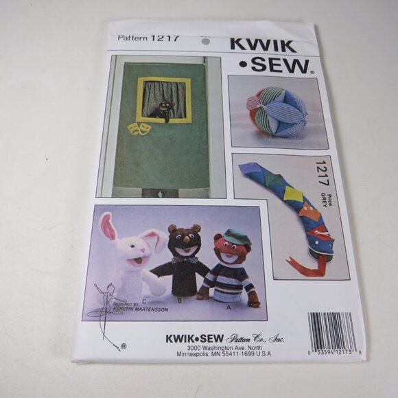Kwik Sew 1217 Sewing Pattern NEW UNOPENED Puppet Theater & Puppets - Picture 3 of 7
